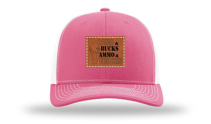 Camo and Bucks Leather Patch Richardson 112 Hat