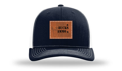 Camo and Bucks Leather Patch Richardson 112 Hat