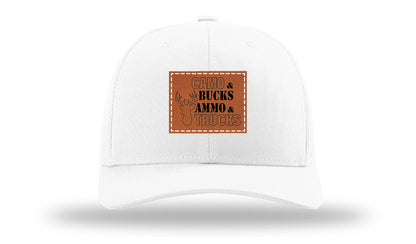Camo and Bucks Leather Patch Richardson 112 Hat