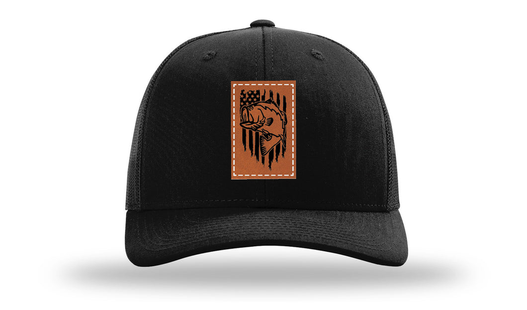 Bass Flag Leather Patch Richardson 112 Hat