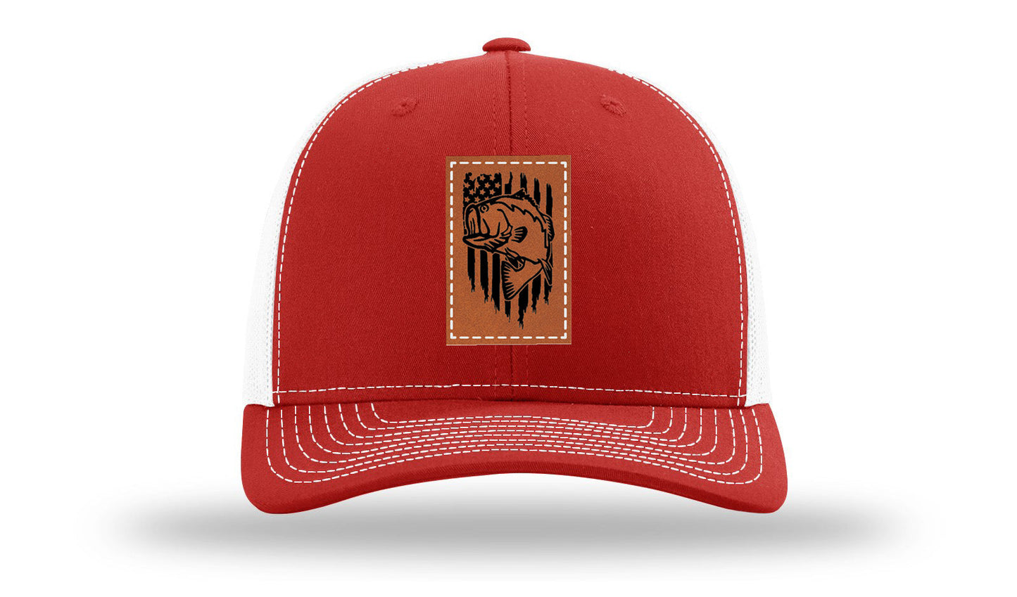 Bass Flag Leather Patch Richardson 112 Hat