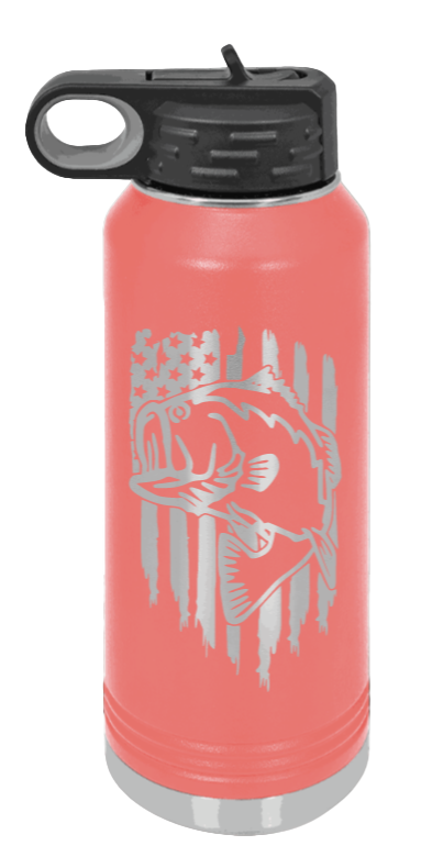 Bass Flag - 32oz Water Bottle- Coral