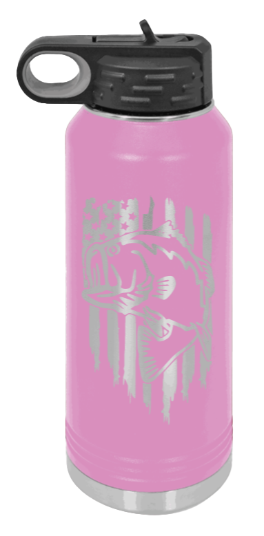 Bass Flag - 32oz Water Bottle- Light Purple