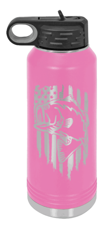 Bass Flag - 32oz Water Bottle- Pink