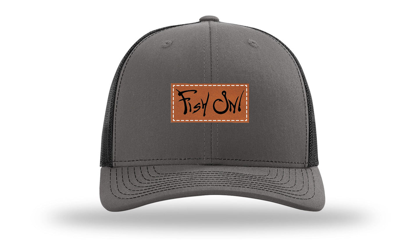 Fish On Leather Patch Richardson 112 Hat