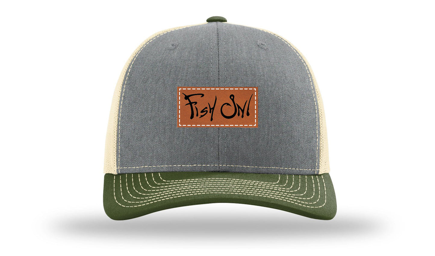 Fish On Leather Patch Richardson 112 Hat
