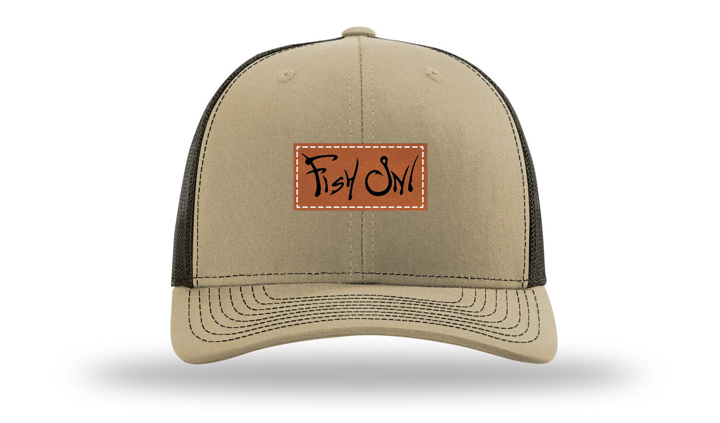 Fish On Leather Patch Richardson 112 Hat