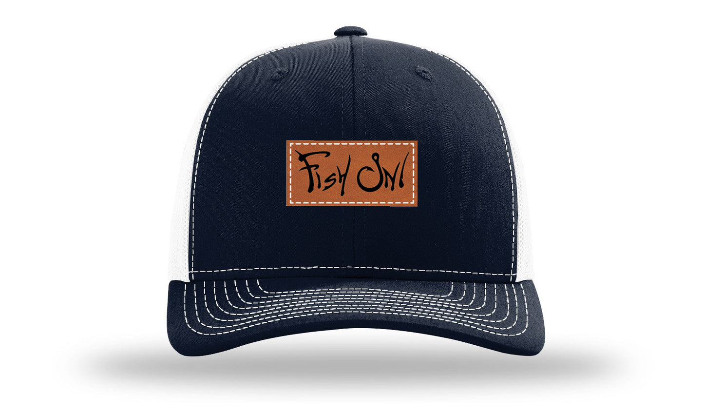 Fish On Leather Patch Richardson 112 Hat