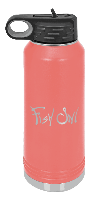Fish On - 32oz Water Bottle- Coral