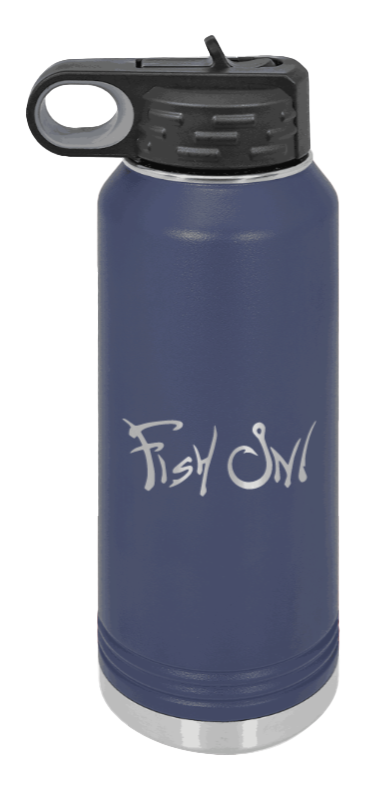 Fish On - 32oz Water Bottle- Navy