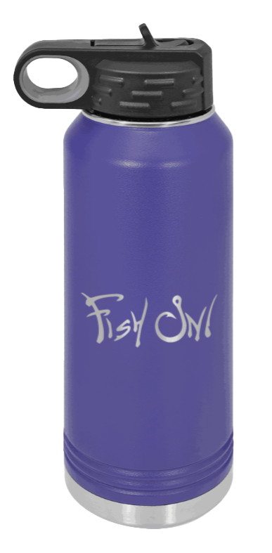 Fish On - 32oz Water Bottle- Purple