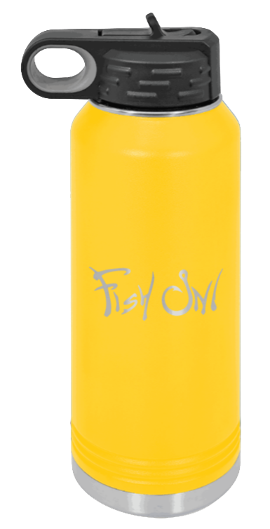 Fish On - 32oz Water Bottle- Yellow