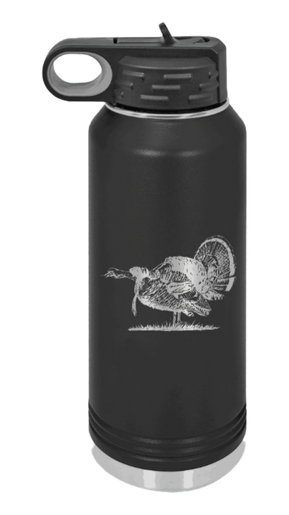 Turkey Gobble - 32oz Water Bottle- Black