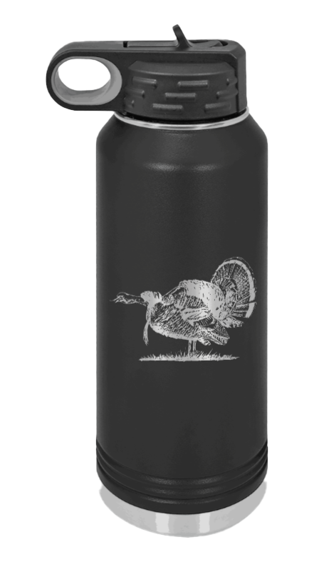 Turkey Gobble - 32oz Water Bottle- Black