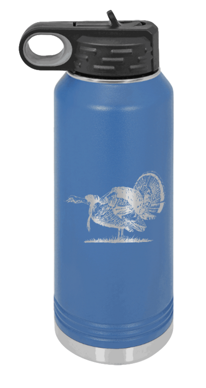 Turkey Gobble - 32oz Water Bottle- Royal Blue