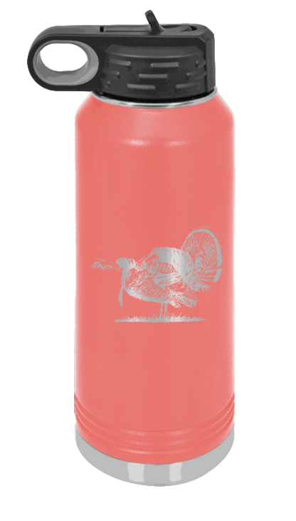 Turkey Gobble - 32oz Water Bottle- Coral