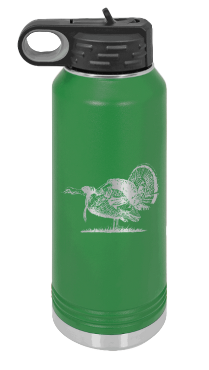 Turkey Gobble - 32oz Water Bottle- Green