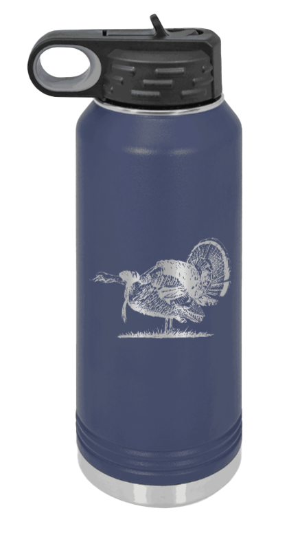 Turkey Gobble - 32oz Water Bottle- Navy