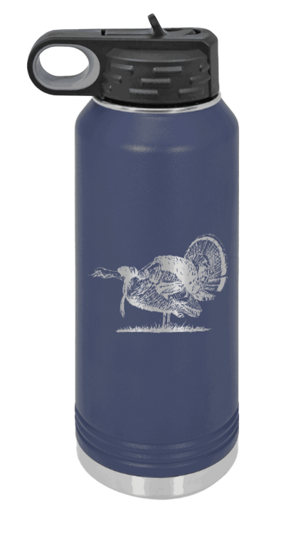 Turkey Gobble - 32oz Water Bottle- Navy