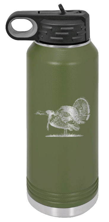 Turkey Gobble - 32oz Water Bottle- Olive