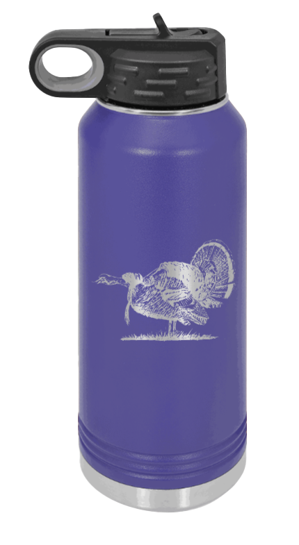 Turkey Gobble - 32oz Water Bottle- Purple