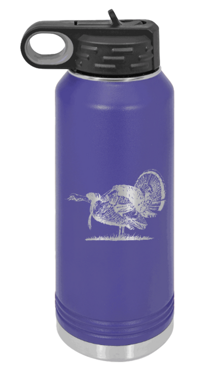 Turkey Gobble - 32oz Water Bottle- Purple