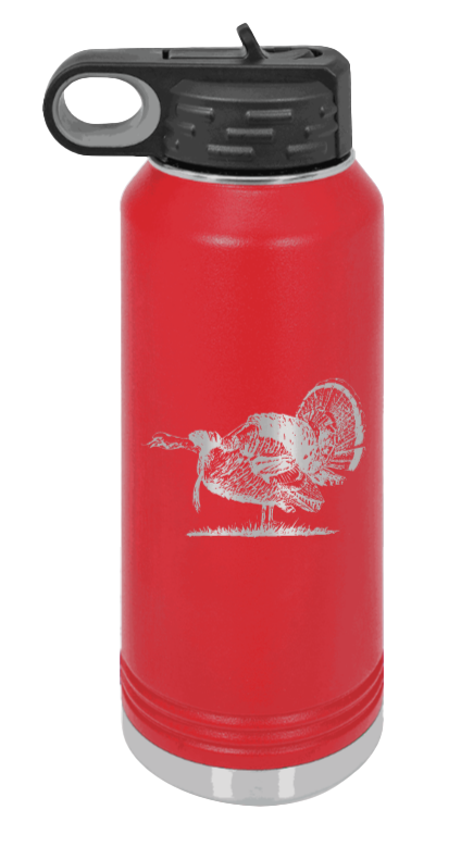 Turkey Gobble - 32oz Water Bottle- Red
