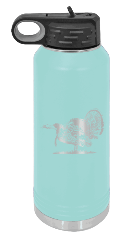 Turkey Gobble - 32oz Water Bottle- Teal