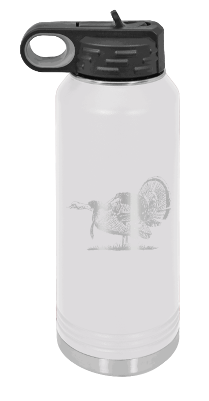 Turkey Gobble - 32oz Water Bottle- White