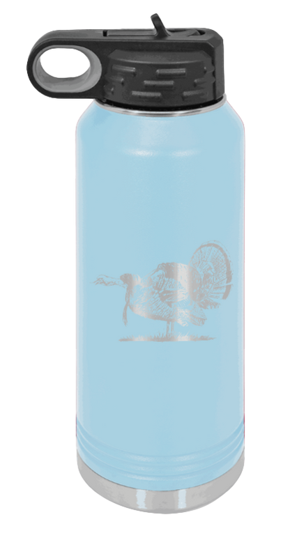 Turkey Gobble - 32oz Water Bottle- Light Blue