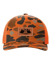 Load image into Gallery viewer, Mountains Leather Patch Richardson 112 Duck Camo Hat
