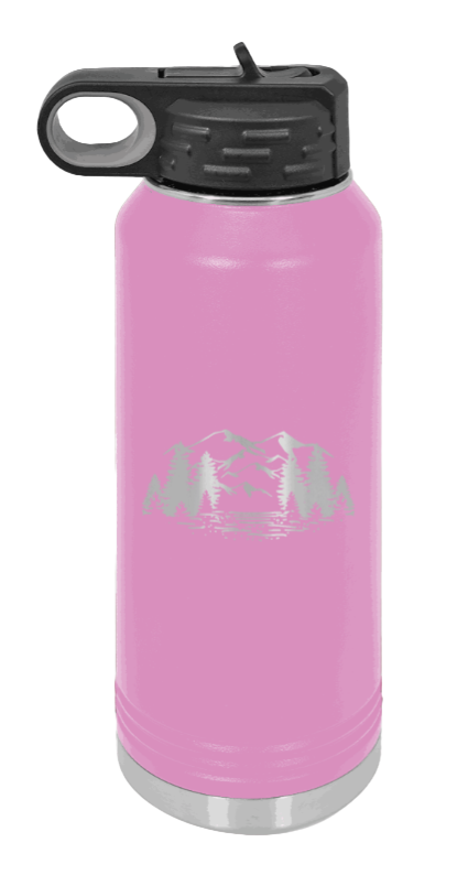 Mountains - 32oz Water Bottle- Light Purple