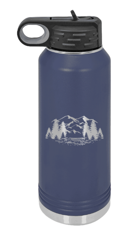Mountains - 32oz Water Bottle- Navy