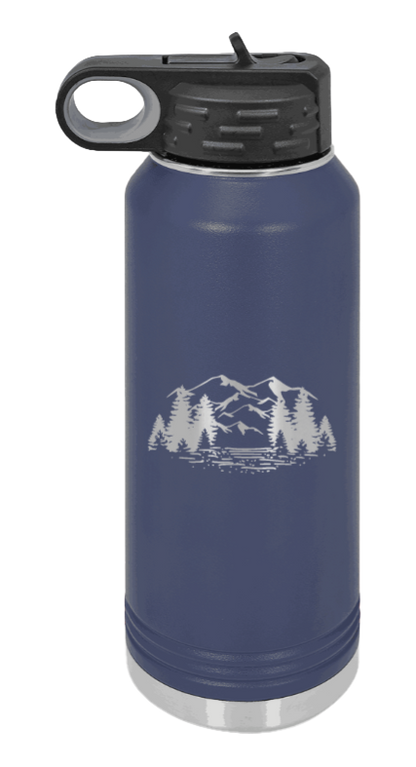 Mountains - 32oz Water Bottle- Navy
