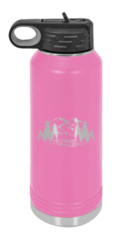 Mountains - 32oz Water Bottle- Pink
