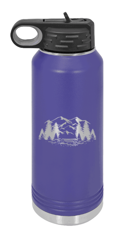 Mountains - 32oz Water Bottle- Purple