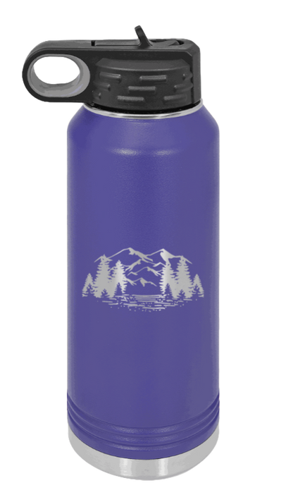 Mountains - 32oz Water Bottle- Purple