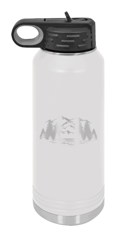 Mountains - 32oz Water Bottle- White