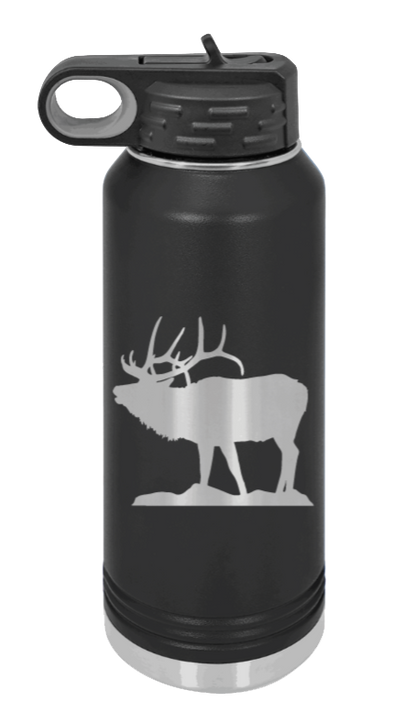 Elk Silhouette - 32oz Water Bottle- Black