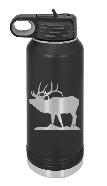 Elk Silhouette - 32oz Water Bottle- Black