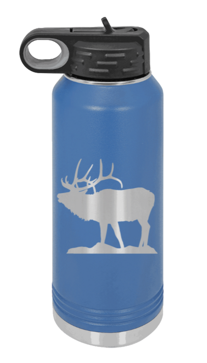 Elk Silhouette - 32oz Water Bottle- Royal Blue