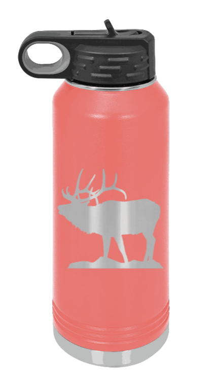 Elk Silhouette - 32oz Water Bottle- Coral