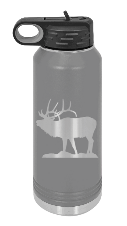 Elk Silhouette - 32oz Water Bottle- Dark Grey
