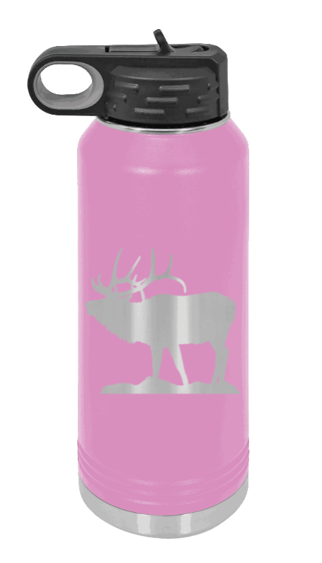 Elk Silhouette - 32oz Water Bottle- Light Purple
