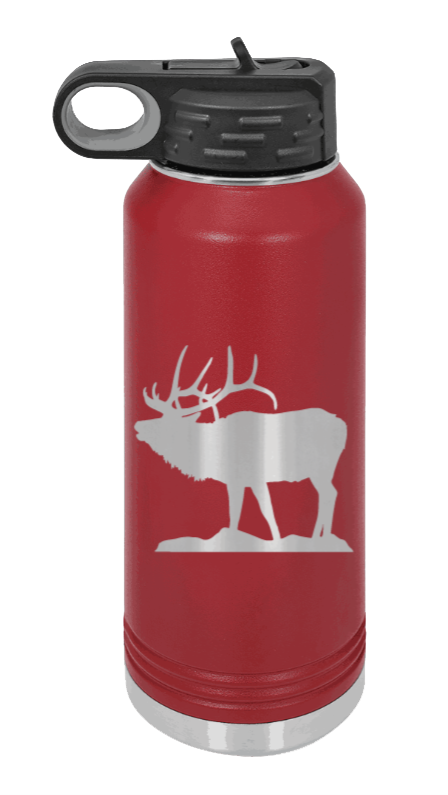 Elk Silhouette - 32oz Water Bottle- Maroon