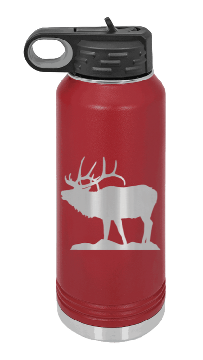 Elk Silhouette - 32oz Water Bottle- Maroon
