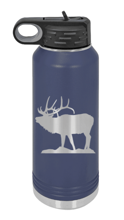 Elk Silhouette - 32oz Water Bottle- Navy