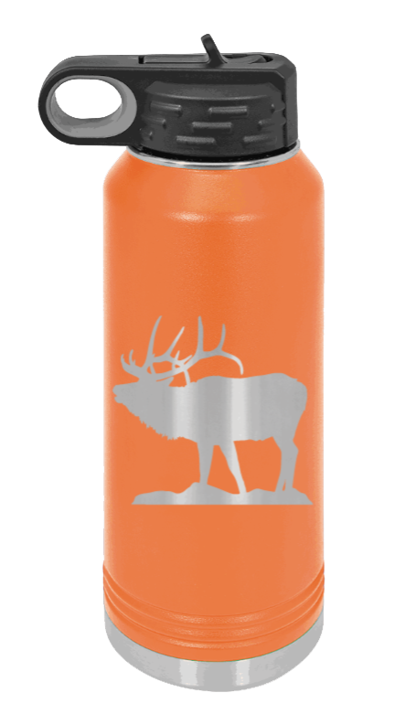 Elk Silhouette - 32oz Water Bottle- Orange