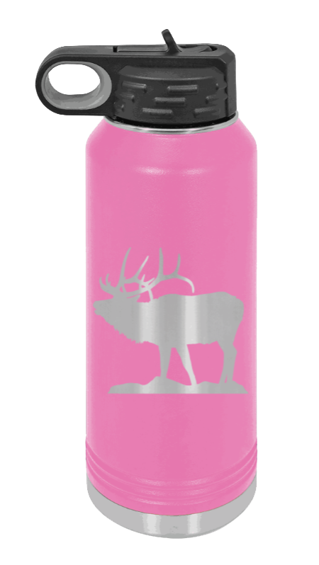 Elk Silhouette - 32oz Water Bottle- Pink