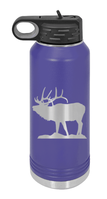 Elk Silhouette - 32oz Water Bottle- Purple